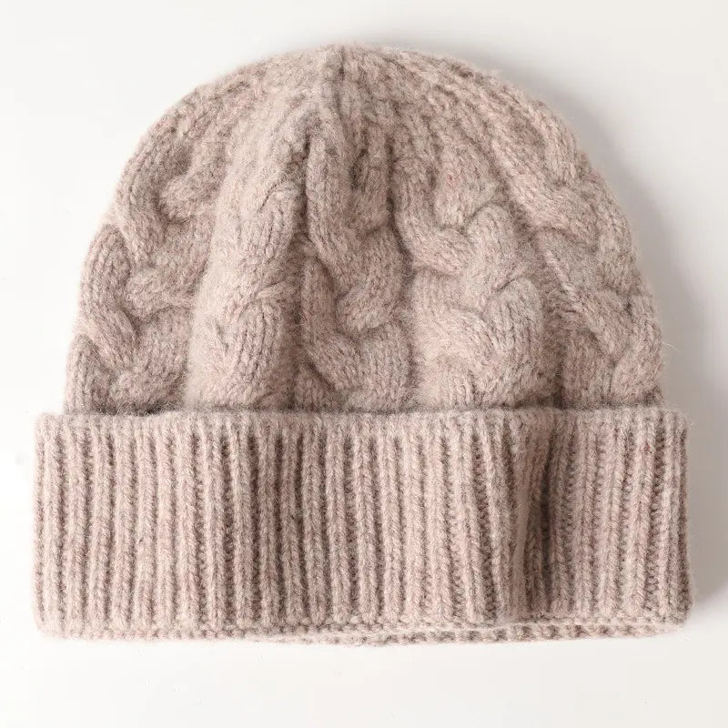 Bonnet Tricoté en Laine Naturelle