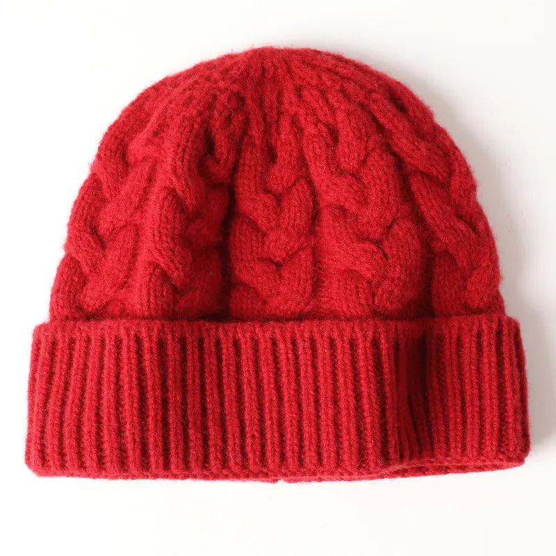 Bonnet Tricoté en Laine Naturelle