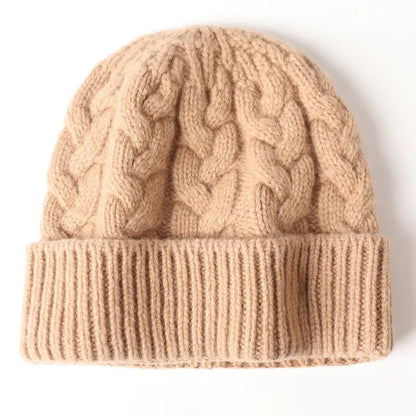Bonnet Tricoté en Laine Naturelle