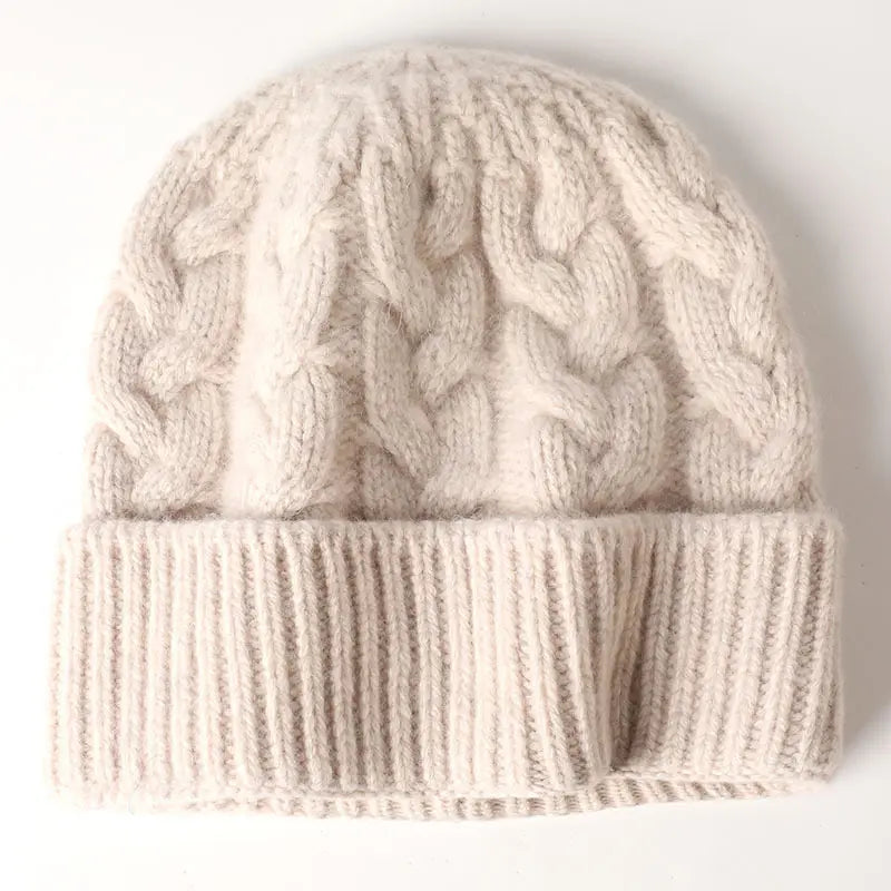 Bonnet Tricoté en Laine Naturelle