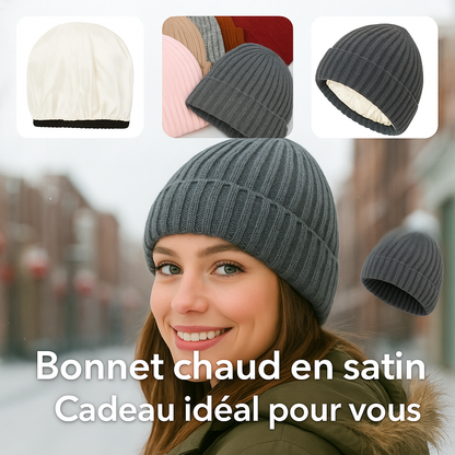Bonnet chaude en satin