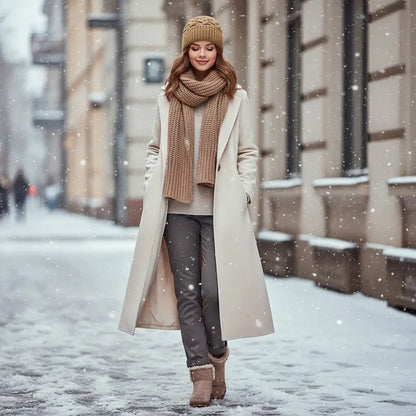 Bonnet Tricoté en Laine Naturelle